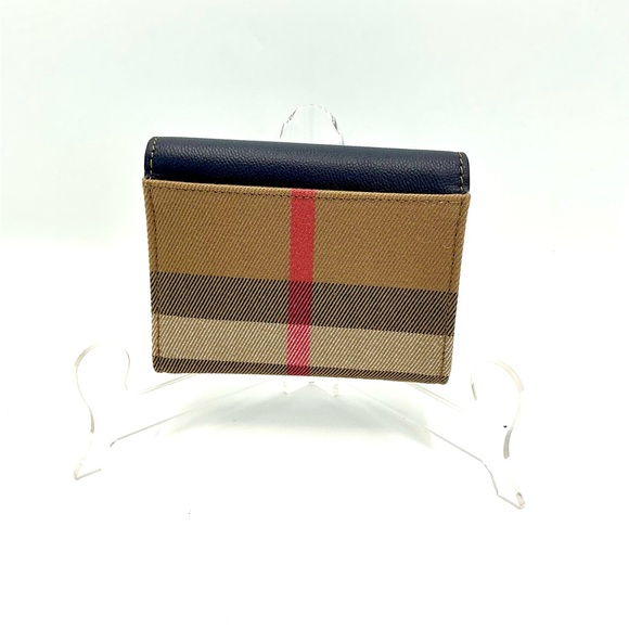 Burberry Navy Lancaster Canvas Trifold Wallet #1115 - Picture 2 of 6